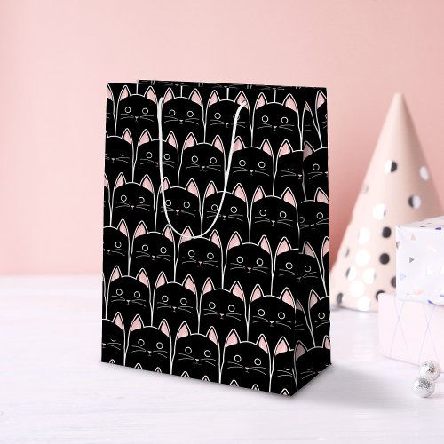 Many Black Cats Pattern Medium Gift Bag