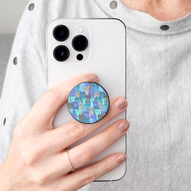 Many Blue Cats Design Smartphone PopSocket