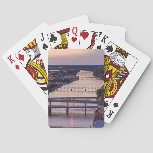 Many Bridges Span The Grand River, Sunset View Poker Cards (Back)