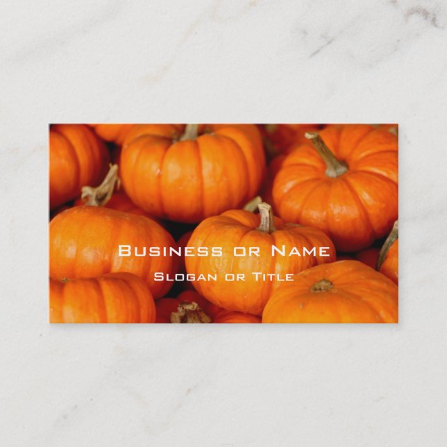 Many Bright Orange Pumpkins Business Card (Front)