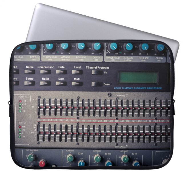 Many Buttons Sound Mixer Studio Laptop Sleeve (Front)