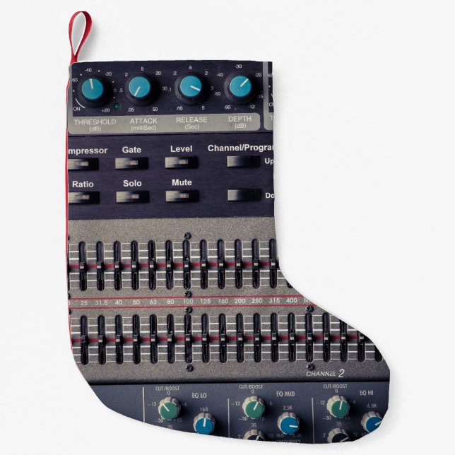Many Buttons Sound Mixer Studio Small Christmas Stocking (Front)