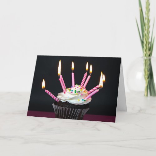 Many Candles on Cupcake Card