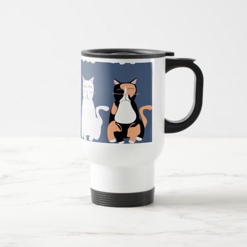 Many Cartoon Cat Types Pet Fun Pattern Travel Mug