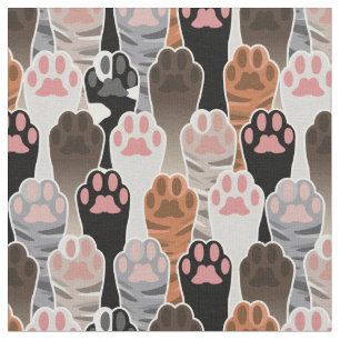 Many Cat Paws Pattern Fabric