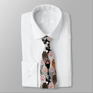 Many Cat Paws Pattern Neck Tie