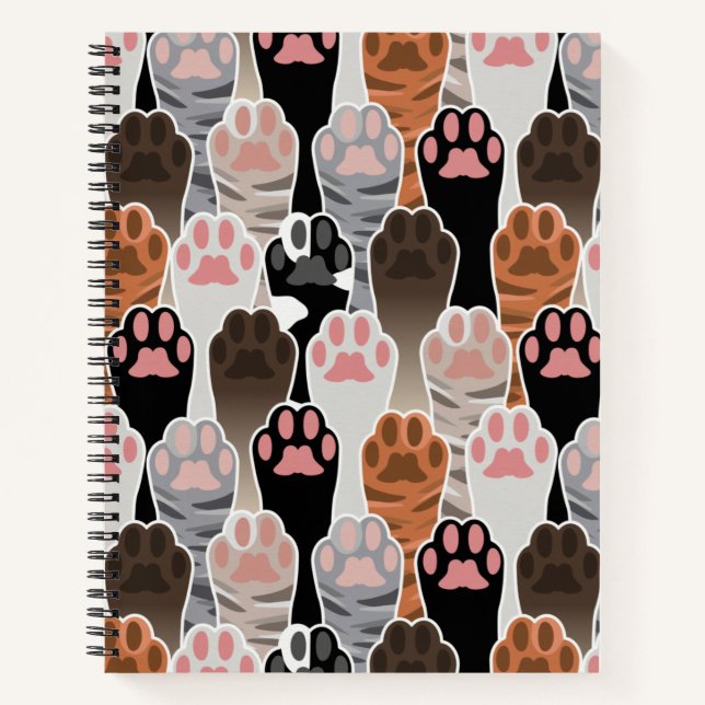Many Cat Paws Pattern Notebook (Front)