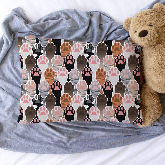 Many Cat Paws Pattern Pillow Case (Cat Paws Pillowcase)