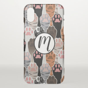 Many Cat Paws Pattern iPhone X Case