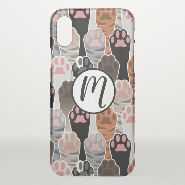 Many Cat Paws Pattern Uncommon iPhone Case (Back)