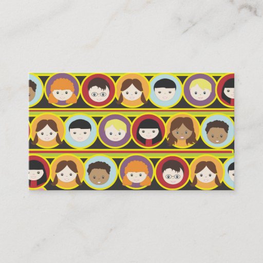 Customizable Many Children Collage Babysitting Business Card