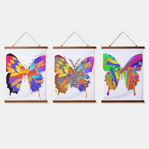 Many Colored Butterflies Hanging Tapestry