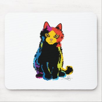 Many Colored Cat Mouse Pad by ArtDivination at Zazzle
