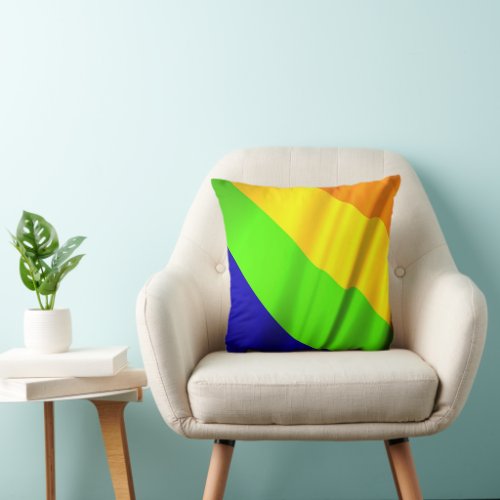 many colored rainbow flag throw pillow