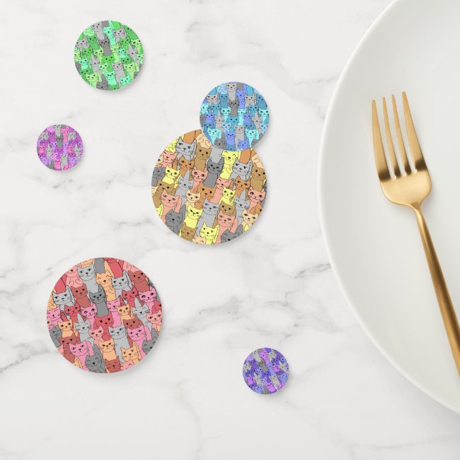 Many Colorful Cats Design Table Confetti