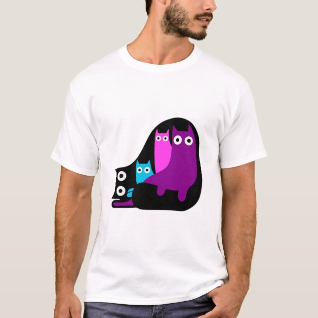 Many Colorful Cats  T-Shirt (Front)