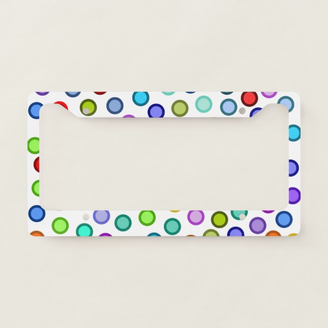 Many Colorful Circles License Plate Frame (Front)