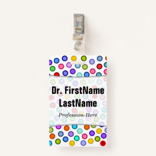 Many Colorful Circles; Personalized Name Badge