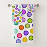 [ Thumbnail: Many Colorful Circles Towel Set ]