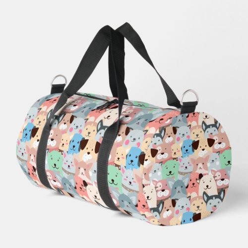 Many Colorful Dogs All_Over Print Duffel Bag 