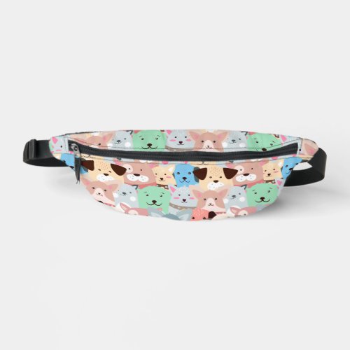 Many Colorful Dogs All_Over Print Fanny Pack