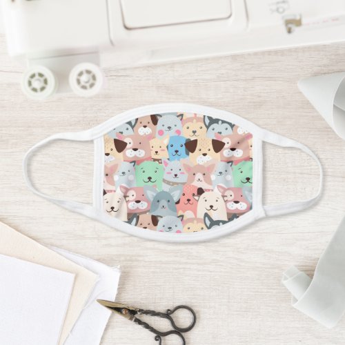 Many Colorful Dogs Design All_Over Print Face Mask