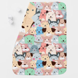 Many Colorful Dogs Design Baby Blanket