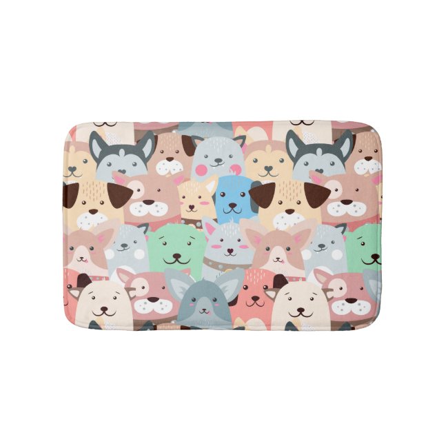 Many Colorful Dogs Design Bath Mat