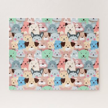 Many Colorful Dogs Design Jigsaw Puzzle by SjasisDesignSpace at Zazzle