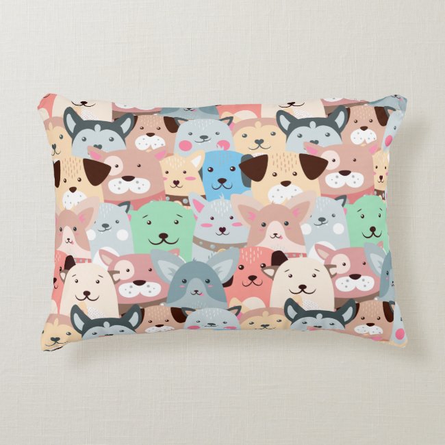 Many Colorful Dogs Design Kids Accent Pillow