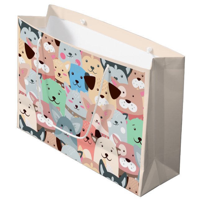 Many Colorful Dogs Design Large Gift Bag