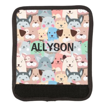 Many Colorful Dogs Design Luggage Handle Wrap by SjasisDesignSpace at Zazzle