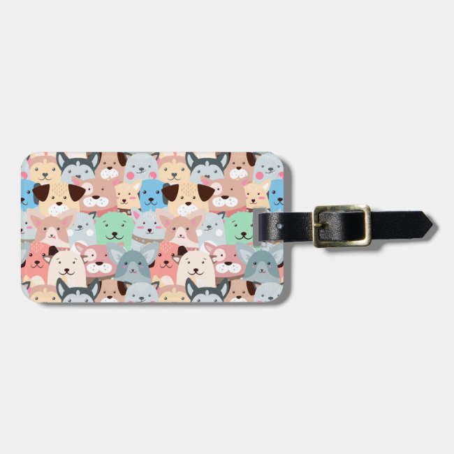 Many Colorful Dogs Design Luggage Tag