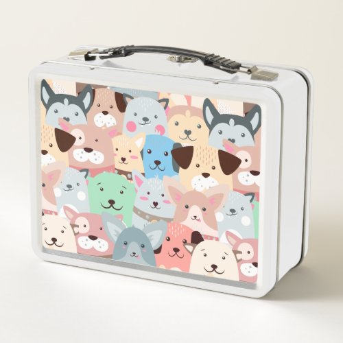 Many Colorful Dogs Design Metal Lunch Box