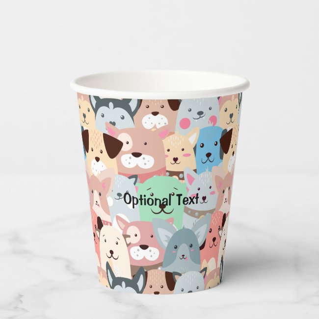Many Colorful Dogs Design Paper Cups