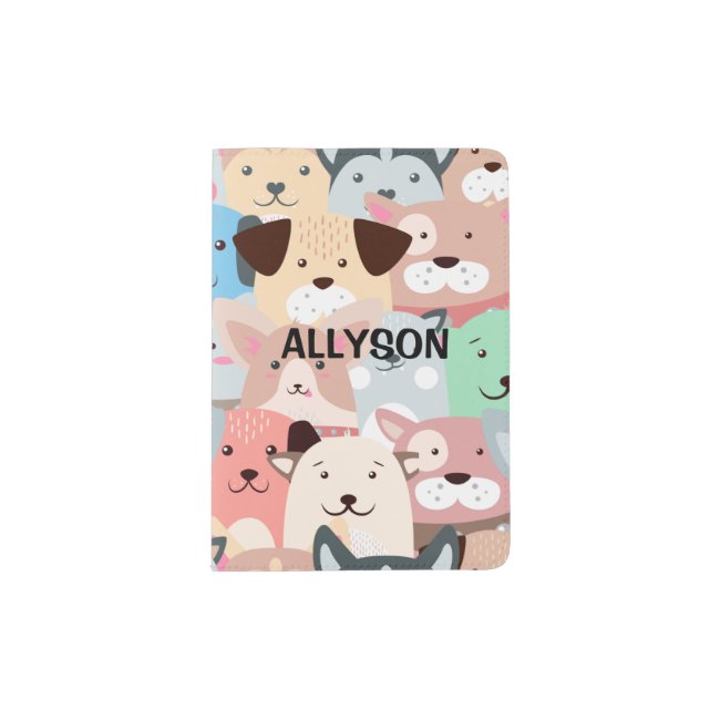 Many Colorful Dogs Design Passport Holder