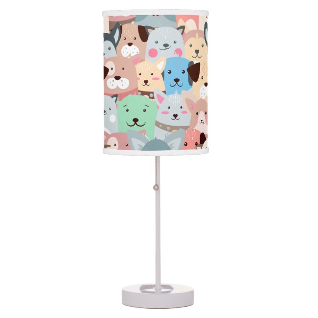 Many Colorful Dogs Design Table Lamp