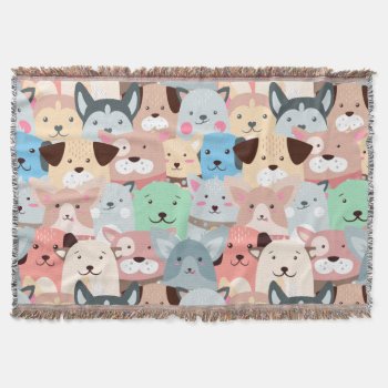 Many Colorful Dogs Design Throw Blanket by SjasisDesignSpace at Zazzle
