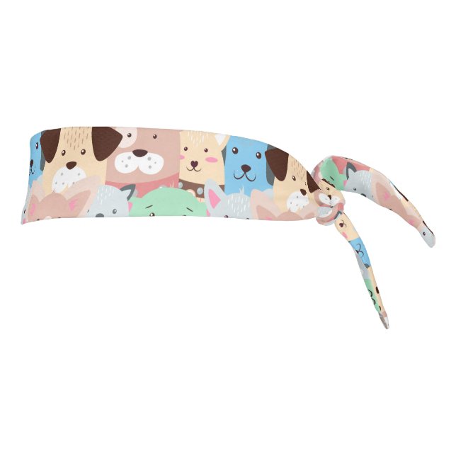 Many Colorful Dogs Design Tie Headband (Rotate 90)