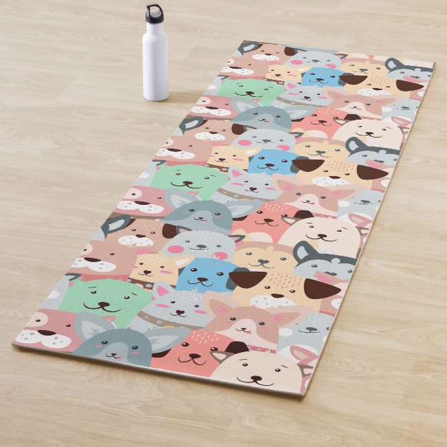 Many Colorful Dogs Design Yoga Mat