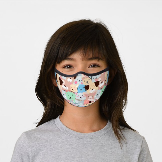 Many Colorful Dogs Premium Face Mask