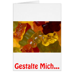 Many colorful gummy bears cards