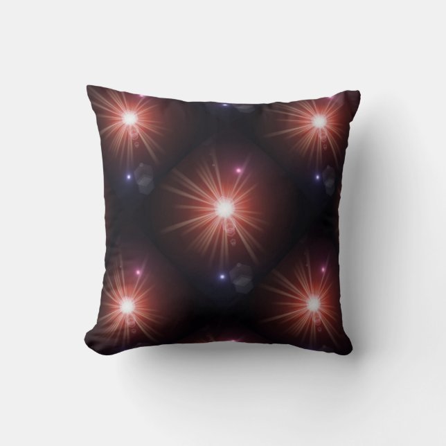 many colorful little sun, lights throw pillow (Front)
