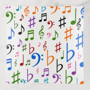 Many Colorful Music Notes and Symbols Tray