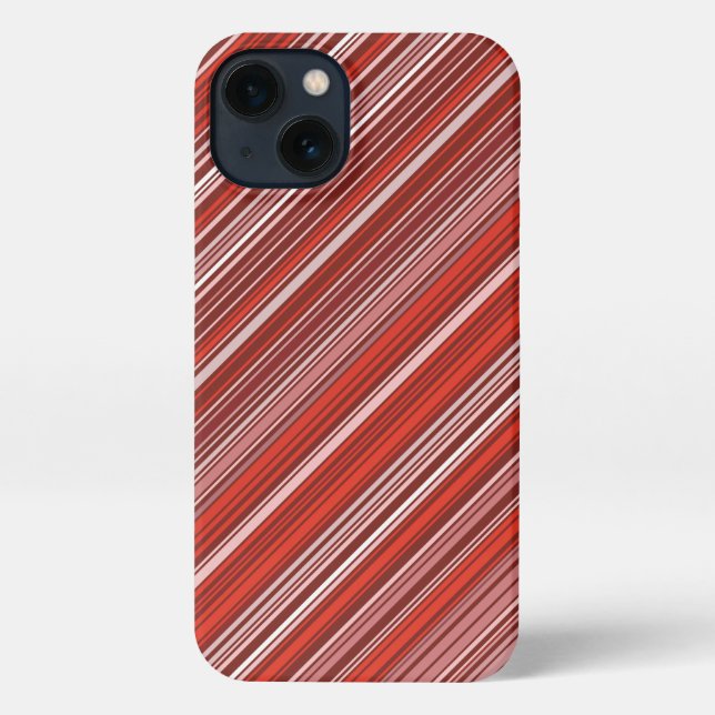 Many colorful stripes in red pattern iPhone case (Back)