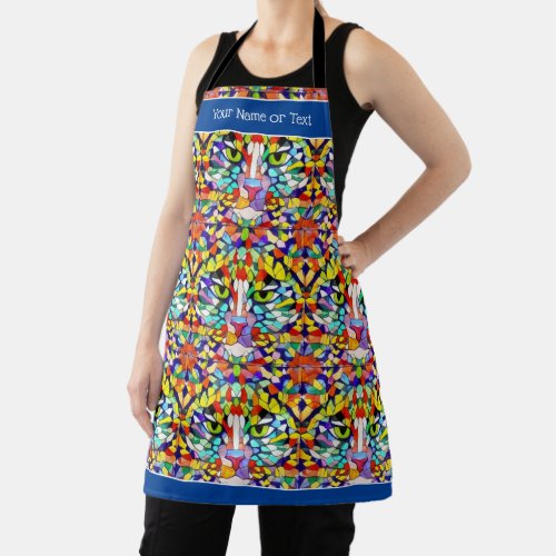 Many Colors Cat Modern Pattern short slogan  name Apron