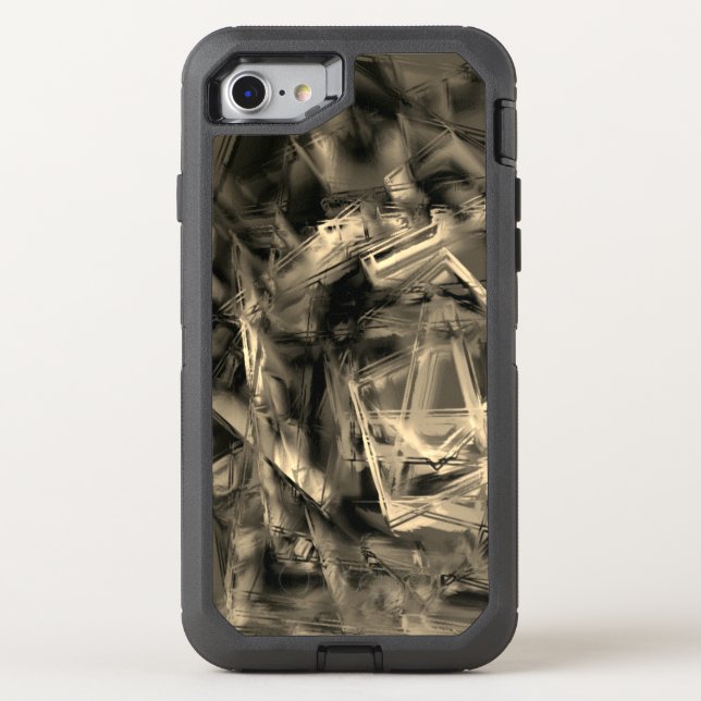 Many crooked squares stained with 'brushstrokes' otterbox iPhone case (Back)