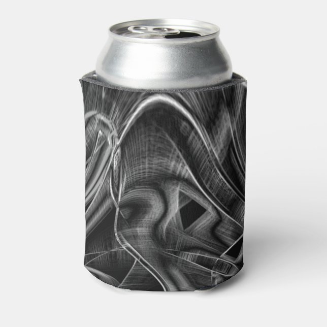 Many crooked with grey grooves on black background can cooler (Can Back)