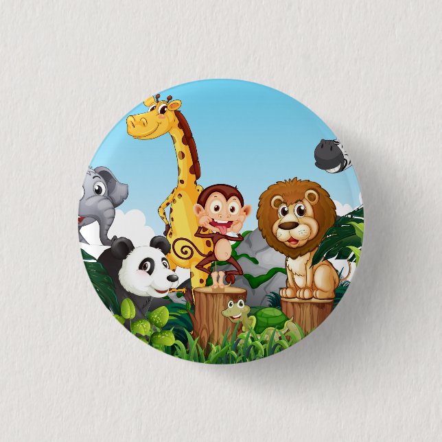 Many Cute Animals in the Forest-23869 Button (Front)