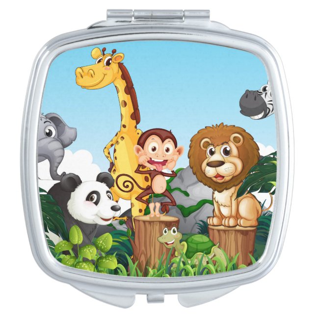 Many Cute Animals in the Forest-23869 Compact Mirror (Front)